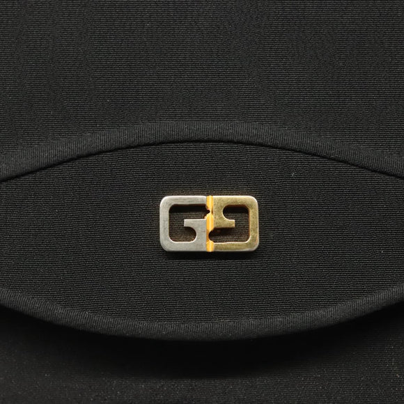 GUCCI Clutch Bag Nylon Black Gold Auth ep9712