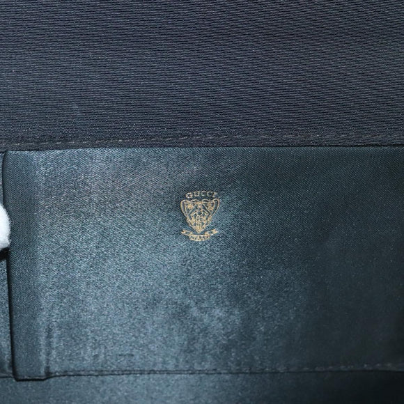 GUCCI Clutch Bag Nylon Black Gold Auth ep9712