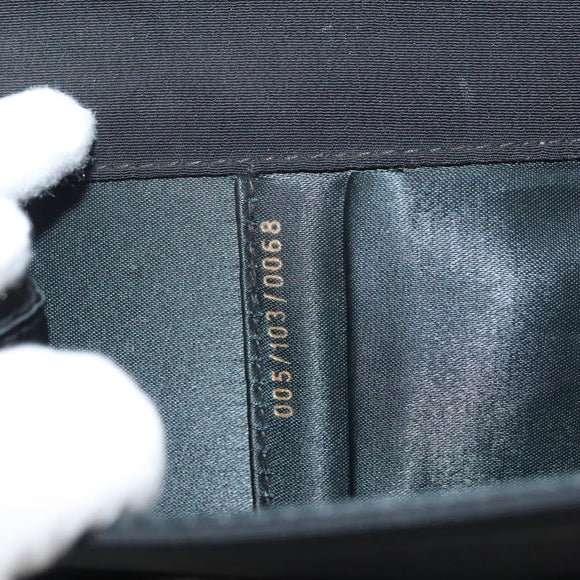 GUCCI Clutch Bag Nylon Black Gold Auth ep9712