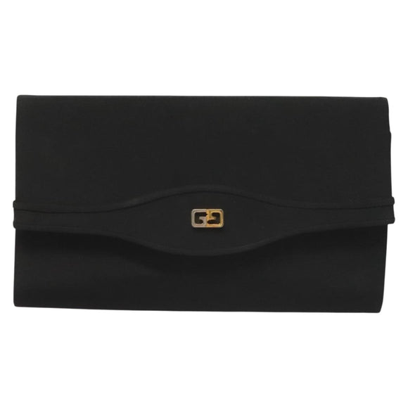 GUCCI Clutch Bag Nylon Black Gold Auth ep9712