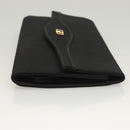 GUCCI Clutch Bag Nylon Black Gold Auth ep9712-3