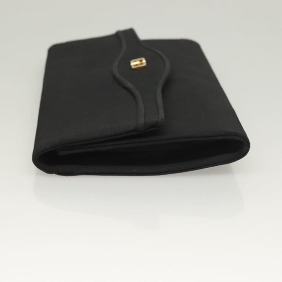GUCCI Clutch Bag Nylon Black Gold Auth ep9712