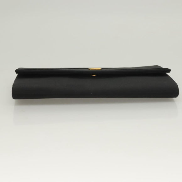 GUCCI Clutch Bag Nylon Black Gold Auth ep9712