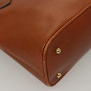 GUCCI Hand Bag Leather Brown Gold 000 2214 0290 Auth ep9714-16