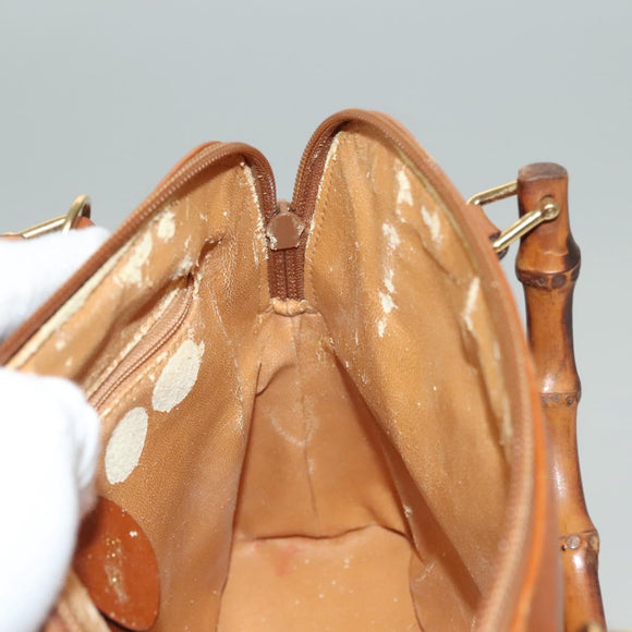 GUCCI Hand Bag Leather Brown Gold 000 2214 0290 Auth ep9714