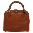 GUCCI Hand Bag Leather Brown Gold 000 2214 0290 Auth ep9714-13