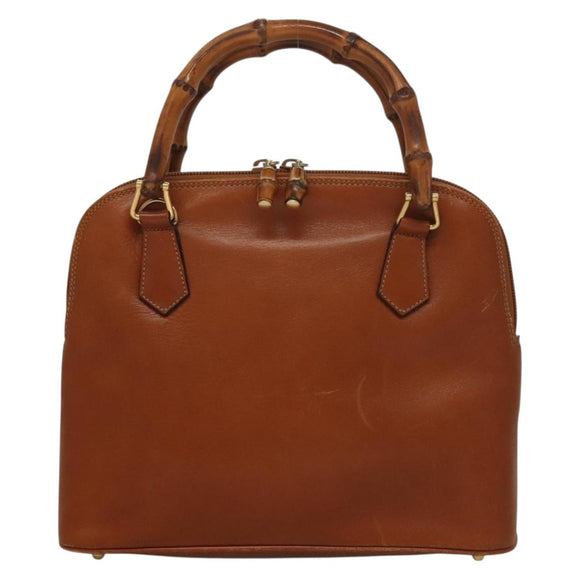 GUCCI Hand Bag Leather Brown Gold 000 2214 0290 Auth ep9714