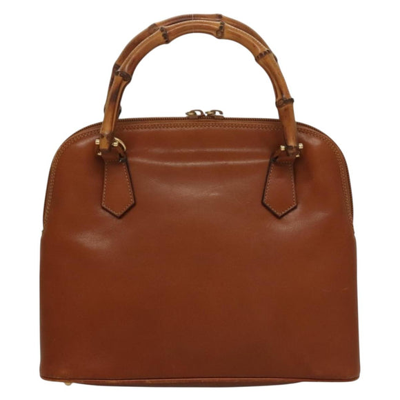 GUCCI Hand Bag Leather Brown Gold 000 2214 0290 Auth ep9714