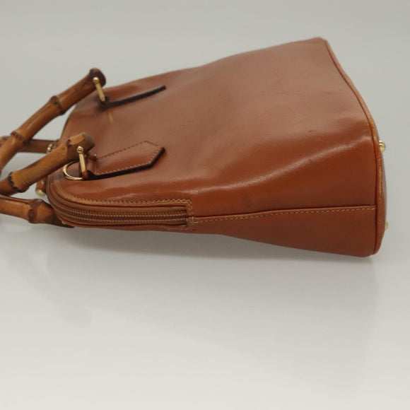 GUCCI Hand Bag Leather Brown Gold 000 2214 0290 Auth ep9714