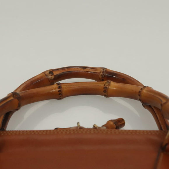 GUCCI Hand Bag Leather Brown Gold 000 2214 0290 Auth ep9714