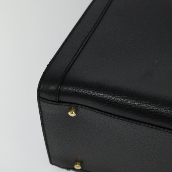 GUCCI Bamboo Hand Bag Leather Black Gold 002 0260 Auth ep9715