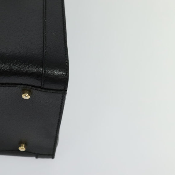 GUCCI Bamboo Hand Bag Leather Black Gold 002 0260 Auth ep9715