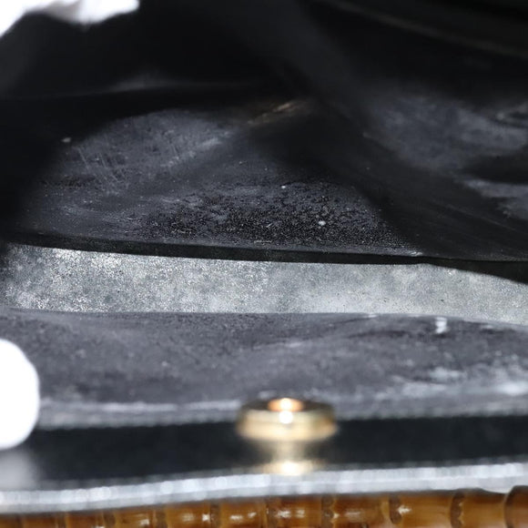 GUCCI Bamboo Hand Bag Leather Black Gold 002 0260 Auth ep9715