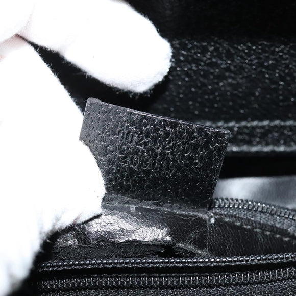 GUCCI Bamboo Hand Bag Leather Black Gold 002 0260 Auth ep9715