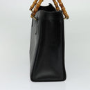 GUCCI Bamboo Hand Bag Leather Black Gold 002 0260 Auth ep9715-3