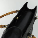 GUCCI Bamboo Hand Bag Leather Black Gold 002 0260 Auth ep9715-6