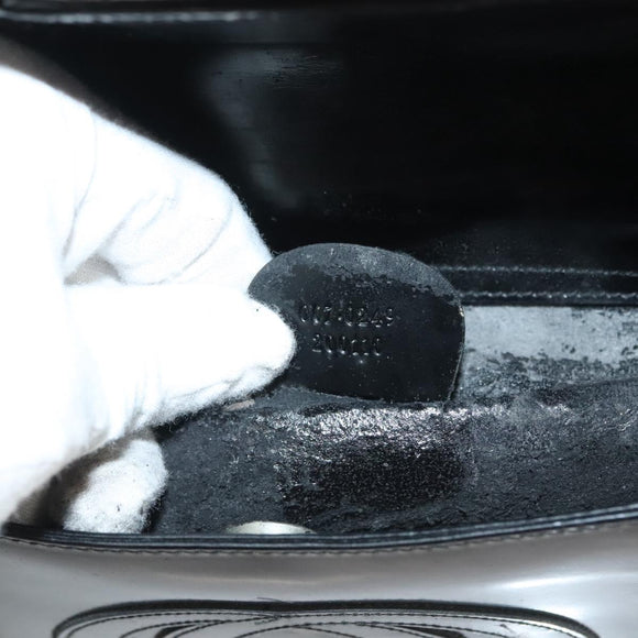 GUCCI Shoulder Bag Patent leather Black Silver 007 0249 Auth ep9726