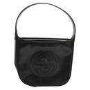 GUCCI Shoulder Bag Patent leather Black Silver 007 0249 Auth ep9726-13