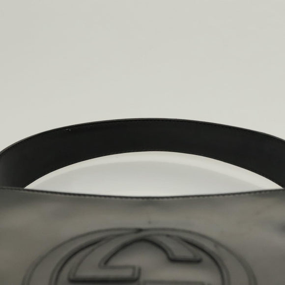 GUCCI Shoulder Bag Patent leather Black Silver 007 0249 Auth ep9726