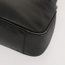 GUCCI Bamboo Hand Bag Leather Black Gold 001 2113 1638 Auth ep9730-9