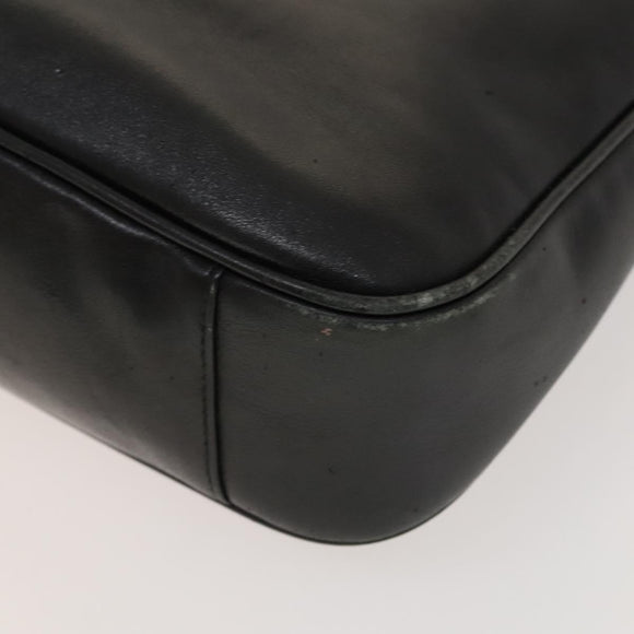 GUCCI Bamboo Hand Bag Leather Black Gold 001 2113 1638 Auth ep9730