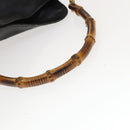 GUCCI Bamboo Hand Bag Leather Black Gold 001 2113 1638 Auth ep9730-7