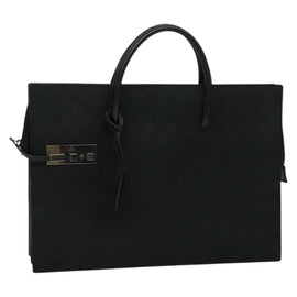 GUCCI GG Canvas Hand Bag Black Silver 015 3708 Auth ep9732