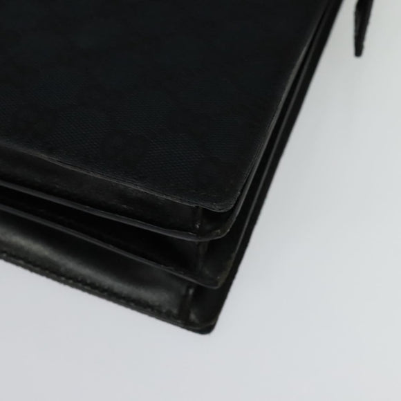 GUCCI GG Canvas Hand Bag Black Silver 015 3708 Auth ep9732