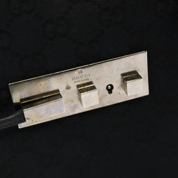 GUCCI GG Canvas Hand Bag Black Silver 015 3708 Auth ep9732