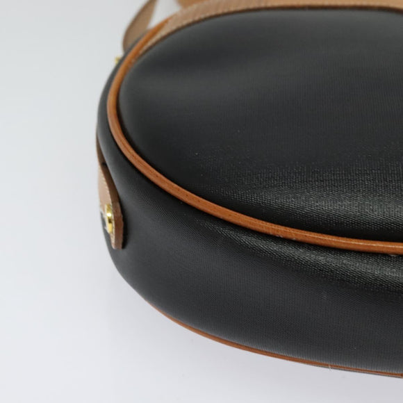 Christian Dior Shoulder Bag PVC Canvas Black Gold Auth ep9735