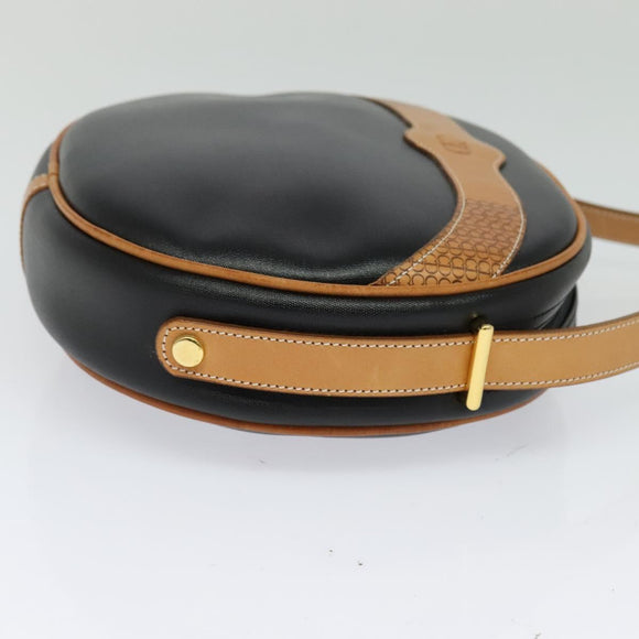 Christian Dior Shoulder Bag PVC Canvas Black Gold Auth ep9735