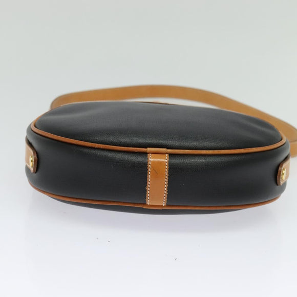 Christian Dior Shoulder Bag PVC Canvas Black Gold Auth ep9735