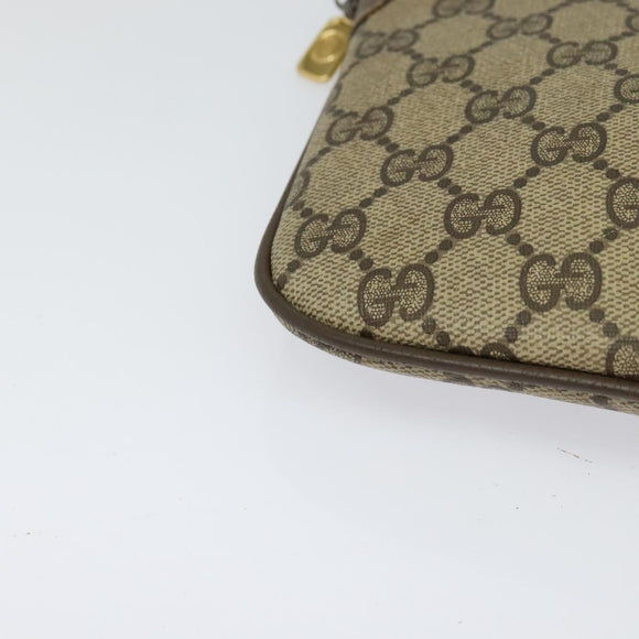 GUCCI GG Supreme Web Sherry Line Bag PVC Beige Gold 904 02 047 Auth ep9738