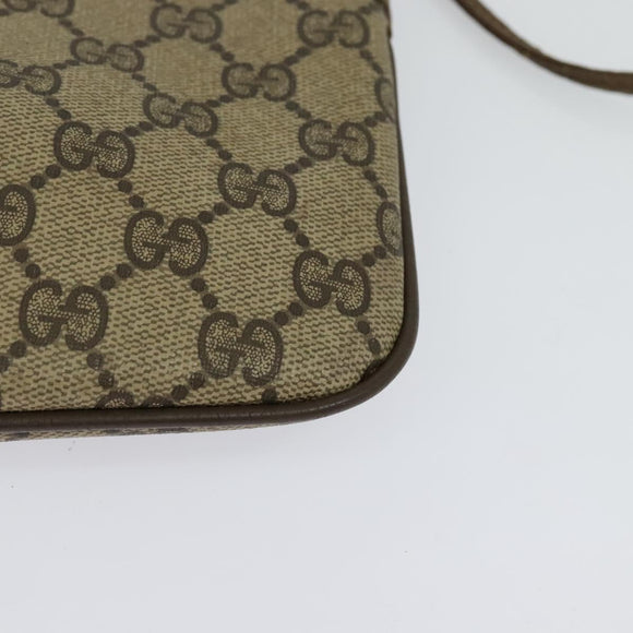 GUCCI GG Supreme Web Sherry Line Bag PVC Beige Gold 904 02 047 Auth ep9738