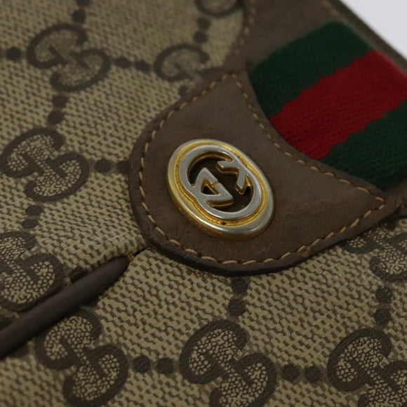 GUCCI GG Supreme Web Sherry Line Bag PVC Beige Gold 904 02 047 Auth ep9738