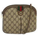 GUCCI GG Supreme Web Sherry Line Bag PVC Beige Gold 904 02 047 Auth ep9738-1