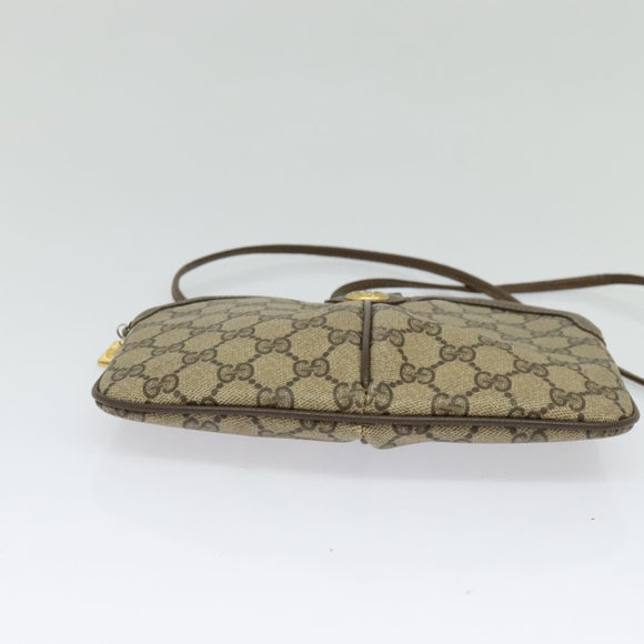 GUCCI GG Supreme Web Sherry Line Bag PVC Beige Gold 904 02 047 Auth ep9738