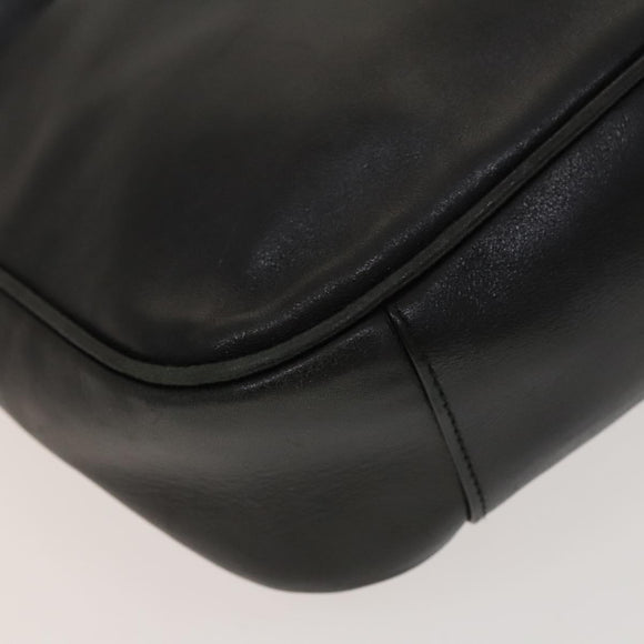 GUCCI Bamboo Hand Bag Leather Black Gold 001 2113 1638 Auth ep9740