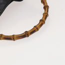 GUCCI Bamboo Hand Bag Leather Black Gold 001 2113 1638 Auth ep9740-7