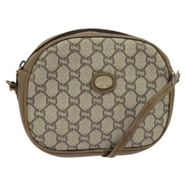 GUCCI GG Plus Supreme Shoulder Bag PVC Beige Gold Auth ep9746