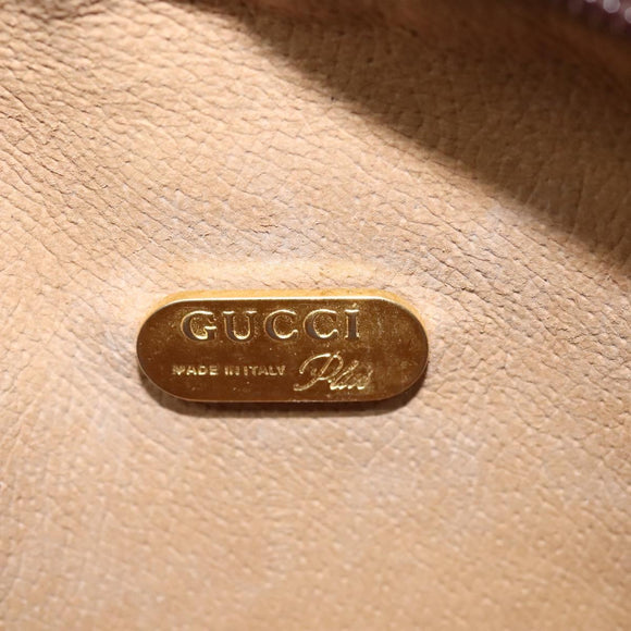 GUCCI GG Plus Supreme Shoulder Bag PVC Beige Gold Auth ep9746