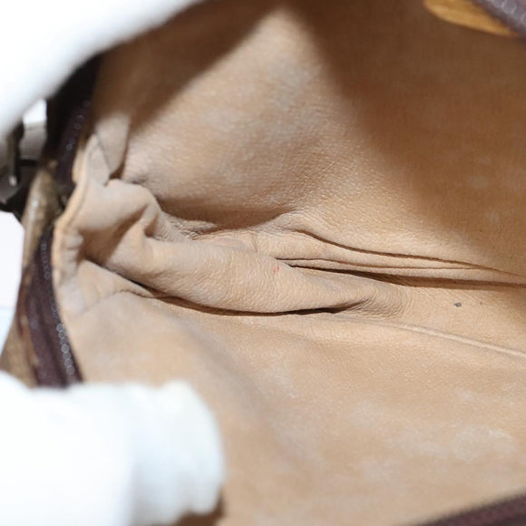 GUCCI GG Plus Supreme Shoulder Bag PVC Beige Gold Auth ep9746