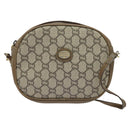 GUCCI GG Plus Supreme Shoulder Bag PVC Beige Gold Auth ep9746-13