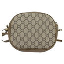 GUCCI GG Plus Supreme Shoulder Bag PVC Beige Gold Auth ep9746-2