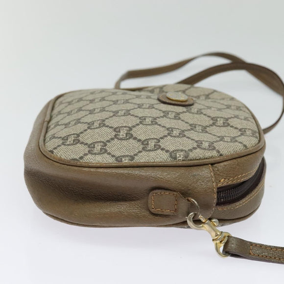 GUCCI GG Plus Supreme Shoulder Bag PVC Beige Gold Auth ep9746