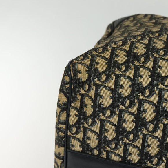 Christian Dior Trotter Canvas Boston Bag Navy Silver Auth ep9747