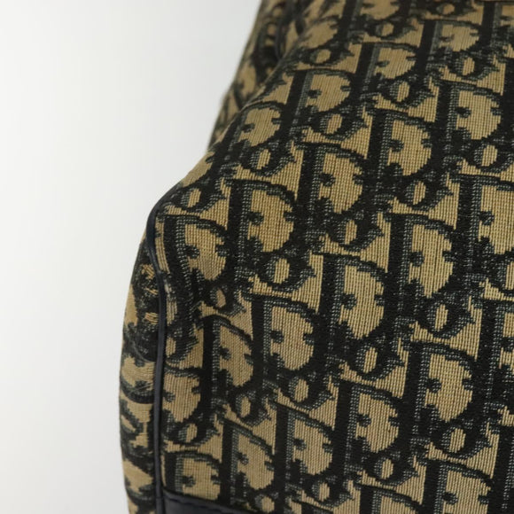 Christian Dior Trotter Canvas Boston Bag Navy Silver Auth ep9747