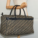 Christian Dior Trotter Canvas Boston Bag Navy Silver Auth ep9747-18