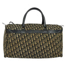 Christian Dior Trotter Canvas Boston Bag Navy Silver Auth ep9747-2