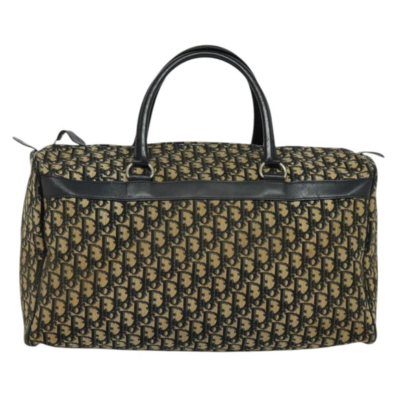 Christian Dior Trotter Canvas Boston Bag Navy Silver Auth ep9747